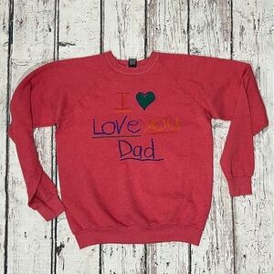 Vintage 80s Fathers Day I Love You Dad 1980s Screen Stars 1980s Sweatshirt